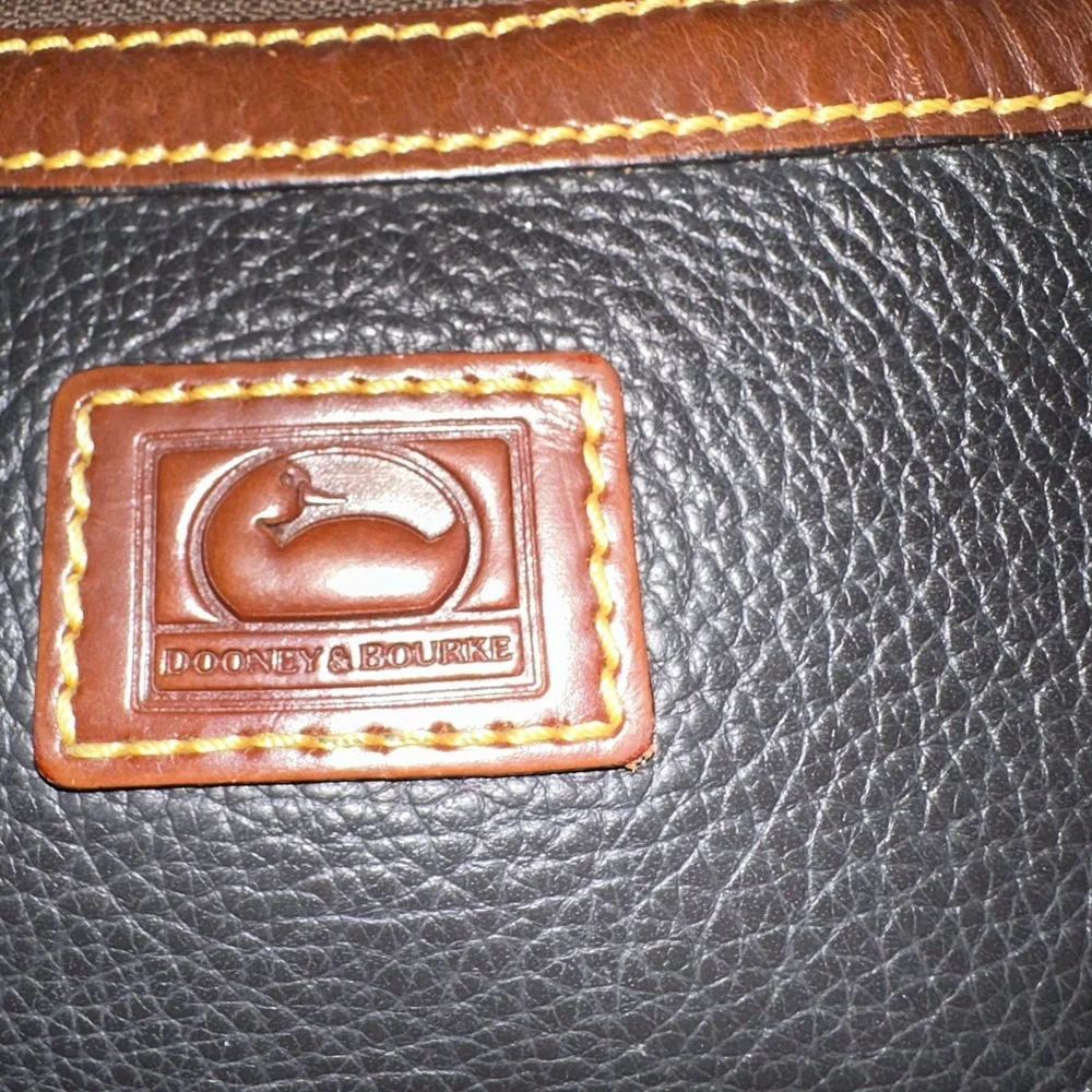 Dooney & Bourke Black and Tan Leather Wristlet - Picture 3 of 6